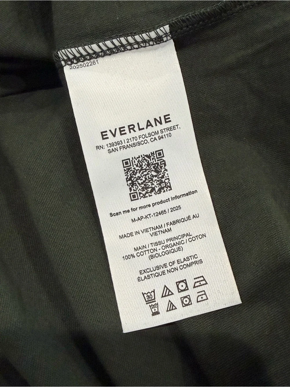 Everlane NWOT Uniform Organic Cotton Crew Neck T Shirt Dark Olive Green Large - Picture 5 of 6